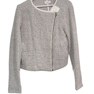 Lou & Grey tweed style grey jacket zip up size small
